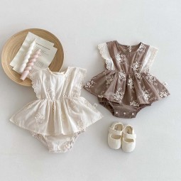 Infant Romper Manufacturer - Cute Print Patchwork Short Sleeve