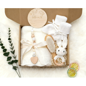 Newborn Gift Set Factory - Blanket Rattle Brush Gender Reveal