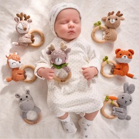 Baby Teether Supplier - Silicone Rainbow Wooden Ring