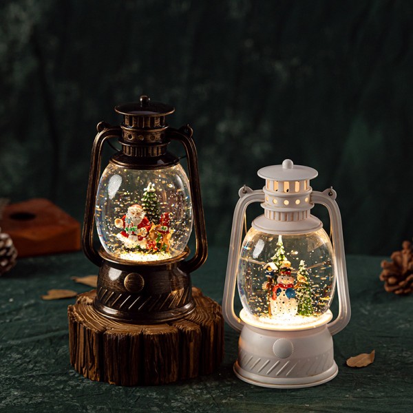 Music Box Lantern Manufacturer - OEM Christmas Tree Camping Portable Snow Crystal Ball Retro Gift
