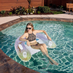 Inflatable Hammock Manufacturer - OEM Foldable Water Striped PVC Swimming Pool Floating Lounger Seats