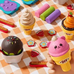 Ice Cream Machine Toy Manufacturer - OEM Children's Home Handmade DIY Colorful Clay Burgers Light Clay