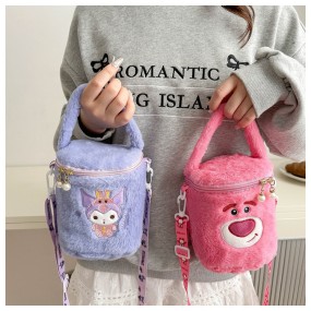 Plush Backpack Manufacturer - OEM Cute Cartoon Girl Student Soft New Pearl Buckt Bag Messenger for Girls
