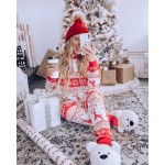 Parent-child Pajamas Set Manufacturer - OEM Christmas Red White Contrast Casual Home Wear Holiday