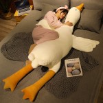 Plush Goose Pillow Manufacturer - OEM Birthday Gift Soft Big White Sleeper Comfortable Duck Doll Toys