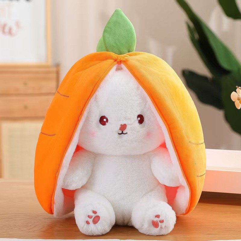 Strawberry Rabbit Plush Toy Manufacturer - OEM Cross Border New Soft Transformed Radish Pillow White Rabbit
