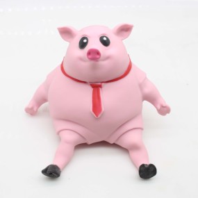 PVC Squeeze Toy Manufacturer - OEM Pink Pig Stress Anxiety Relief Anti-Stress Soft Party Gift