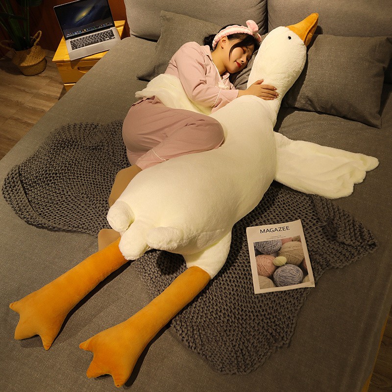 Plush Goose Pillow Manufacturer - OEM Birthday Gift Soft Big White Sleeper Comfortable Duck Doll Toys