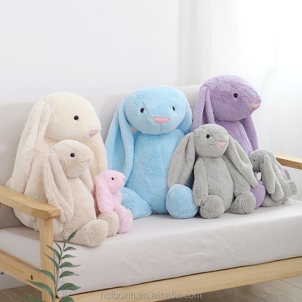 Easter Bunny Comforter Manufacturer - OEM Custom Sublimation Cute Long-Eared EN71 Plush Rabbit Soft Toy
