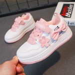 Girls Sports Shoes Manufacturer - OEM Pink White Ribbon Bow Spring Autumn Lightweight Casual Flat