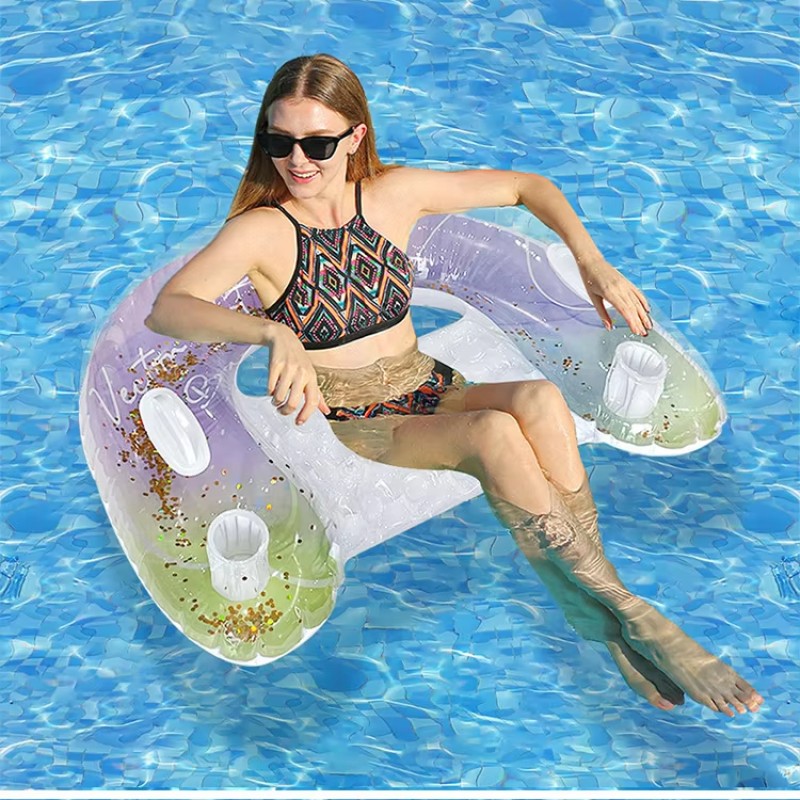 Inflatable Hammock Manufacturer - OEM Foldable Water Striped PVC Swimming Pool Floating Lounger Seats