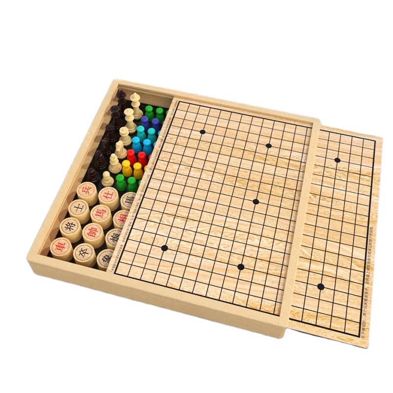 Chinese Checkers Set Manufacturer - OEM Child Classic Intelligent 12 in 1 Party Wood Board Chess