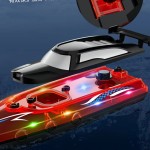 RC Boat with Lights Manufacturer - OEM 2.4G High-speed Speedboat Electric Ship Powerful Dual Motor Yacht