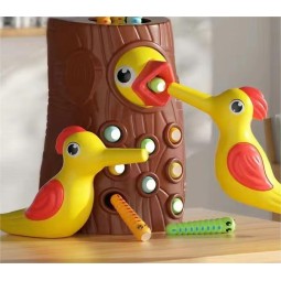 Magnetic Fishing Toy Manufacturer - OEM Education Insect Catching Hand Eye Coordination Woodpecker Puzzle