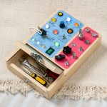 Wooden Busy Board Manufacturer - OEM Children's LED Switch Disassembly Screw Nut Tool Cart Early Education Puzzle