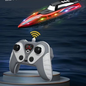 RC Boat with Lights Manufacturer - OEM 2.4G High-speed Speedboat Electric Ship Powerful Dual Motor Yacht