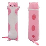 Plush Pillow Toy Manufacturer - OEM Cartoon Cat Kawaii Soft Long Cushion Comforter for Kids Washed Velboa