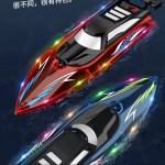 RC Boat with Lights Manufacturer - OEM 2.4G High-speed Speedboat Electric Ship Powerful Dual Motor Yacht