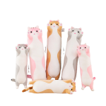 Plush Pillow Toy Manufacturer - OEM Cartoon Cat Kawaii Soft Long Cushion Comforter for Kids Washed Velboa