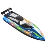 RC Boat with Lights Manufacturer - OEM 2.4G High-speed Speedboat Electric Ship Powerful Dual Motor Yacht