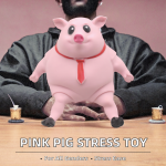 PVC Squeeze Toy Manufacturer - OEM Pink Pig Stress Anxiety Relief Anti-Stress Soft Party Gift