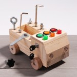 Wooden Busy Board Manufacturer - OEM Children's LED Switch Disassembly Screw Nut Tool Cart Early Education Puzzle