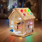 Wooden Busy Board Manufacturer - OEM Children's LED Switch Disassembly Screw Nut Tool Cart Early Education Puzzle