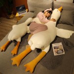 Plush Goose Pillow Manufacturer - OEM Birthday Gift Soft Big White Sleeper Comfortable Duck Doll Toys