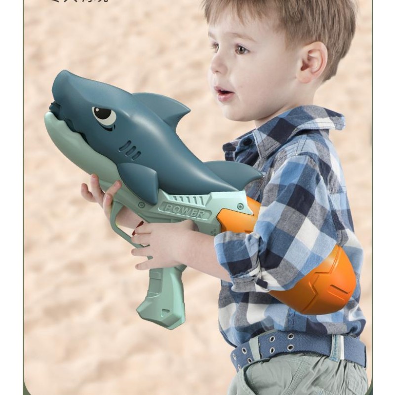 Water Gun Toy Manufacturer - OEM New Children's Cute Dual Nozzle Dinosaur Duck Shark Pull-out