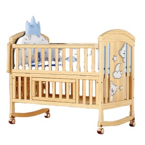 Baby Crib Supplier - Solid Wood Adjustable Wheels