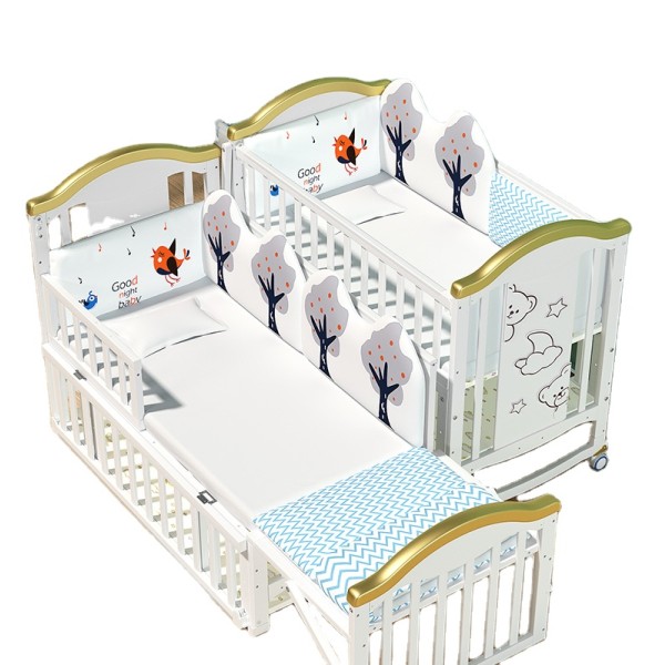 Baby Crib Supplier - White Solid Wood Cradle