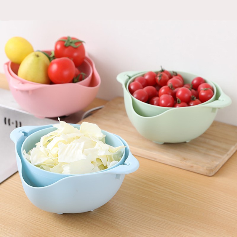 Rotating Kitchen Bowl Factory - Double-layer Plastic Eco-friendly Drain Basin