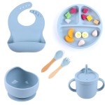 Baby Feeding Bowls Set Factory - 2025 BPA Free Silicone Bottle Brush Spoon Cups