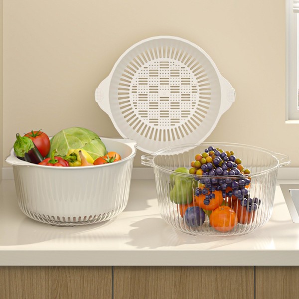 Double Layer Kitchen Colander Manufacturer - Plastic Multi-Purpose Rotating Strainer