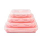 Collapsible Silicone Lunch Box Factory - 4 Pack Reusable Foldable Food Grade Bento