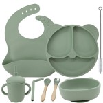 Toddler Baby Feeding Set Manufacturer - BPA Free Silicone Self Dining Spoon Bibs
