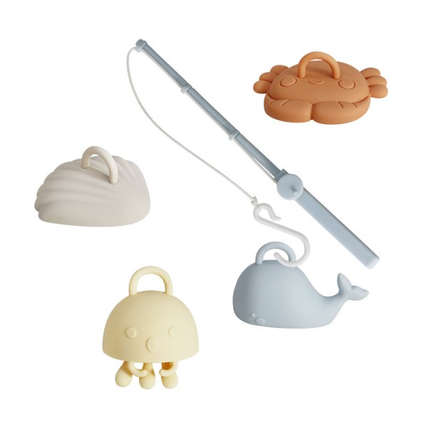 Beach Fishing Toy Set Manufacturer - Silicone Fish Toy with Rod for Kids