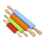 Silicone Baking Rolling Pin Manufacturer - Wooden Handle Non-Stick Noodle Rolling