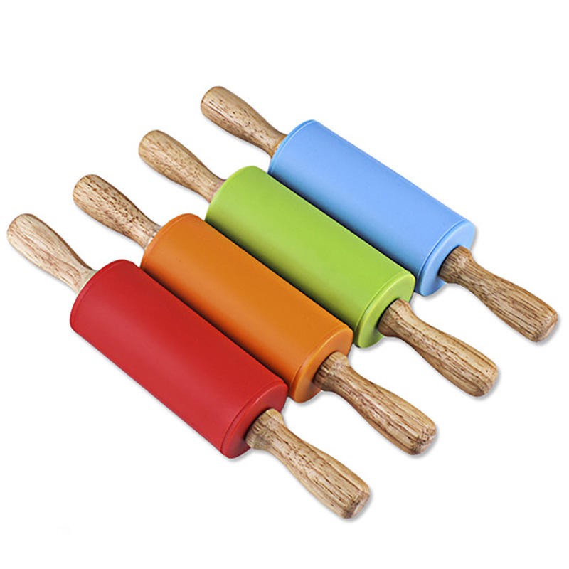 Silicone Baking Rolling Pin Manufacturer - Wooden Handle Non-Stick Noodle Rolling