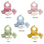 Toddler Silicone Feeding Bowl Set Manufacturer - BPA Free Solid Color with Handle