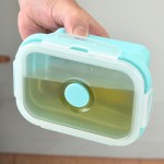 Collapsible Silicone Lunch Box Factory - 4 Pack Reusable Foldable Food Grade Bento