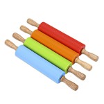 Silicone Baking Rolling Pin Manufacturer - Wooden Handle Non-Stick Noodle Rolling