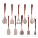 Silicone Cookware Set Manufacturer - 10-Piece Non-Stick Wood Handle Kitchen Tools