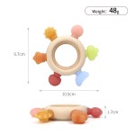 BPA-Free Baby Teether Factory - Silicone Rudder Wood Ring Sensory Toy