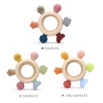 BPA-Free Baby Teether Factory - Silicone Rudder Wood Ring Sensory Toy