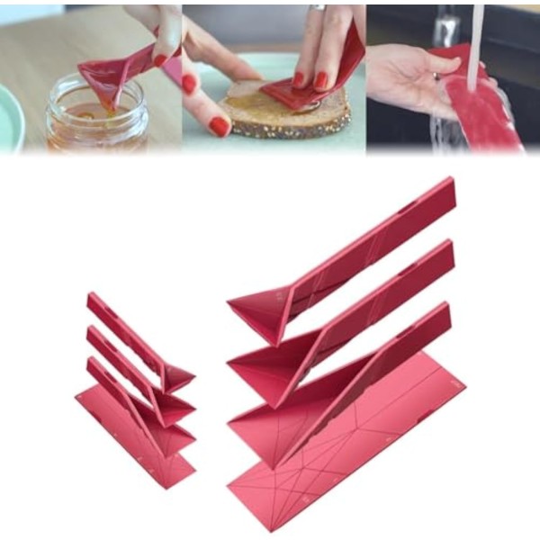 Flat Measuring Spoons Set Factory - Polygons Silicone Collapsible Kitchen Gadgets