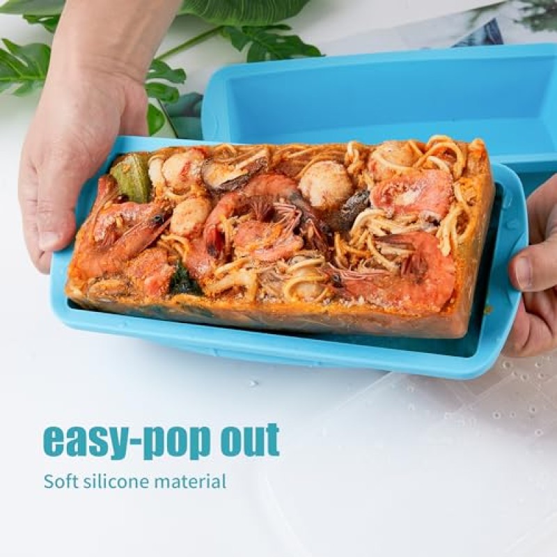 Rectangle Silicone Freezer Container Manufacturer - Lid Soup Sauce Ice Cream Mold