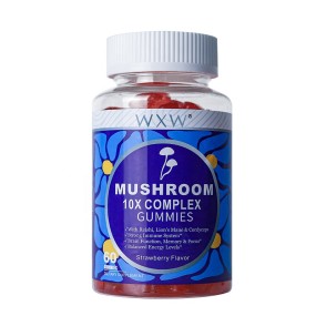 Super Delicious Mushroom 10X Complex Gummies Strawberry Flavor with Reishi Lion's Mane & Cordyceps Balanced Energy Levels