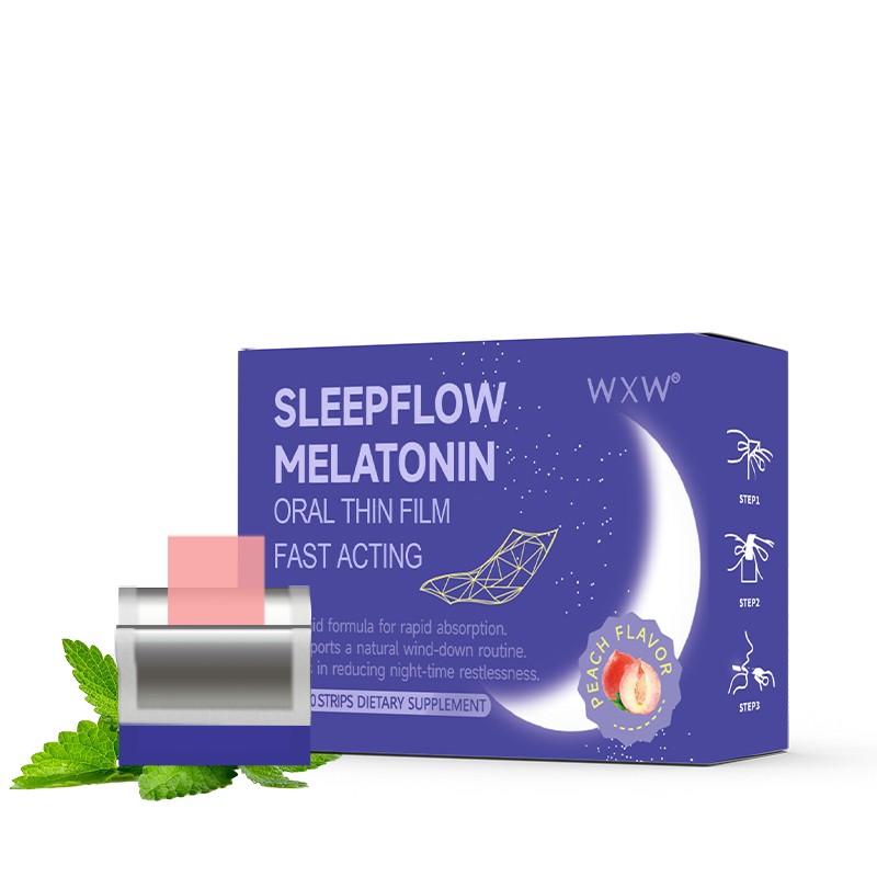 OEM Supplement Halal Deep Sleep Gummy Gaba Melatonin 60mg 10mg Sleep Melatonin Strips