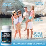 In Stock 9000mg Sea Moss Skin Care Hard Capsules Multimineral  Sea Moss 3000mg Black Seed Oil 2000mg Sea Moss Capsules